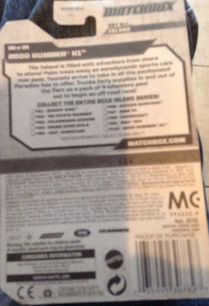 Matchbox 2000 Hummer H1 - MBX Island toy car collectible - Main Image 2