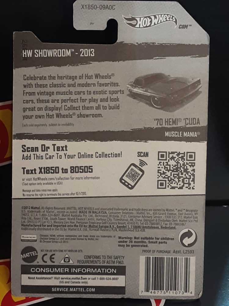 Plymouth Hemi Cuda ’70 - Muscle Mania toy car collectible - Main Image 3