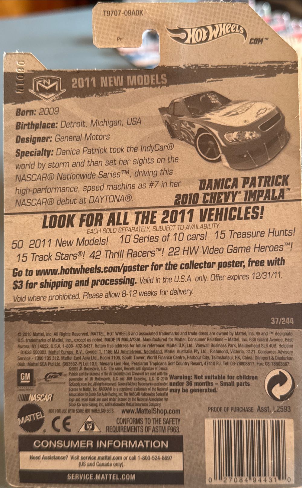 Danica Patrick 2010 Chevy Impala - 2011 New Models toy car collectible - Main Image 2