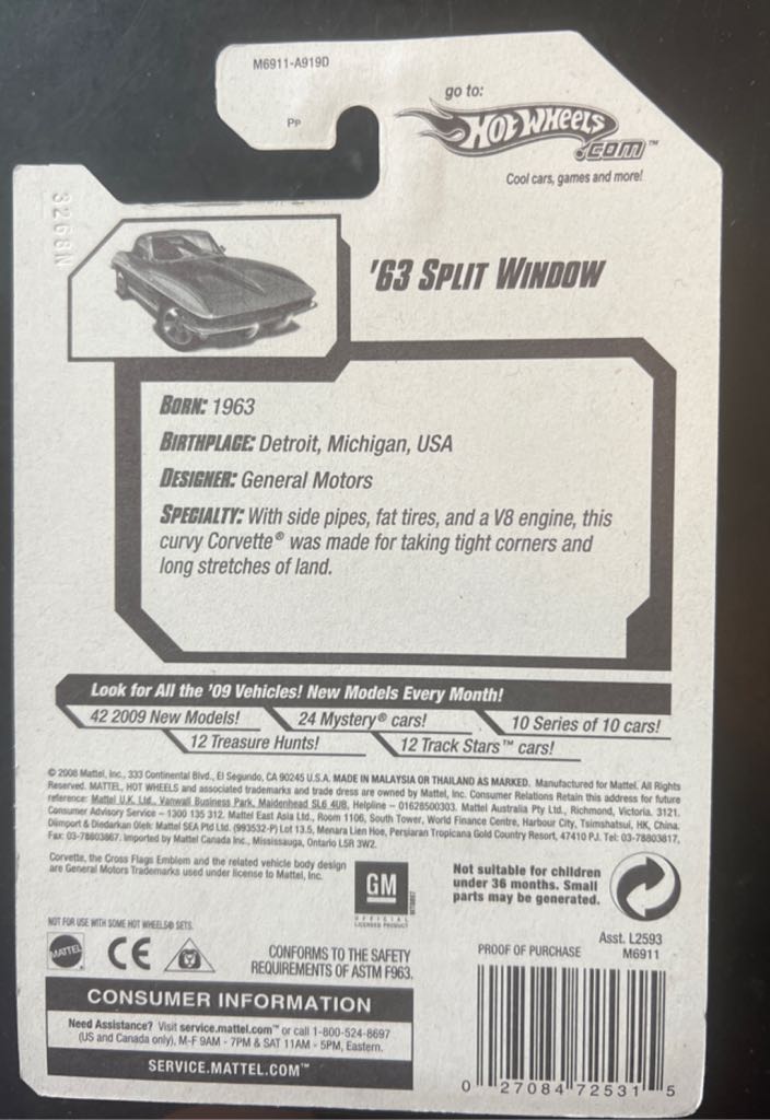 ’63 Split Window (G) - 2008 All Stars toy car collectible - Main Image 2
