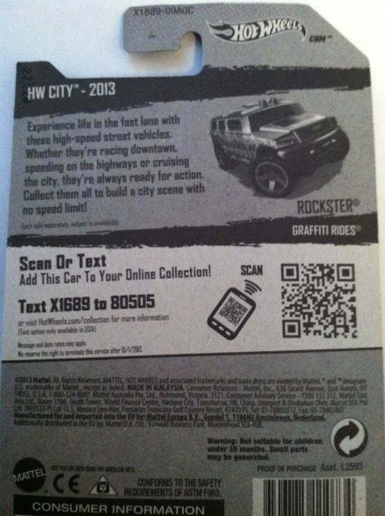 Rockster - HW City - Graffiti Rides toy car collectible - Main Image 2