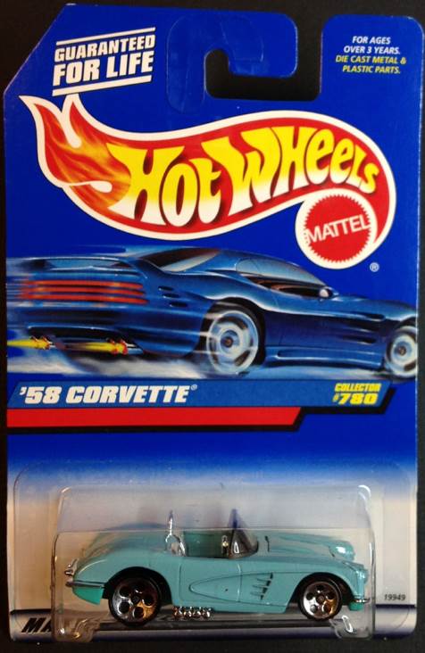’58 Corvette - 1997 Hot Wheels toy car collectible - Main Image 1