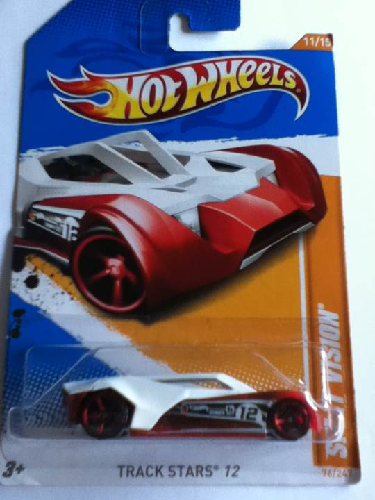*”Split Vision”, White & Red, #12 - Hot Wheels: Track Stars ’12 toy car collectible - Main Image 1