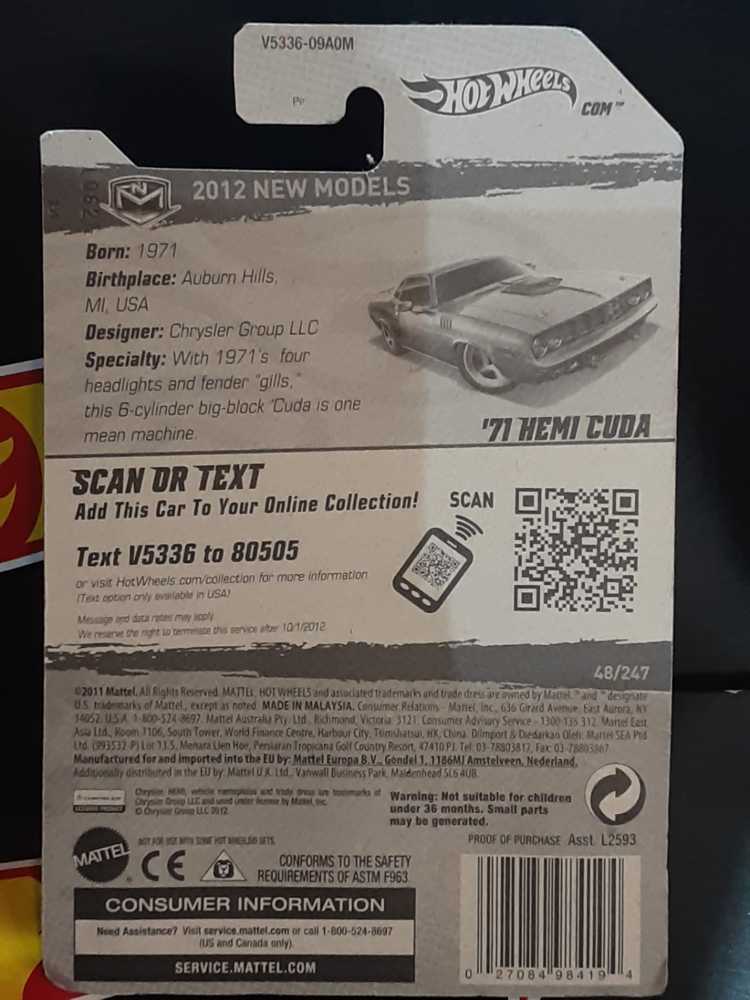 1971 Hemi Cuda - New Models toy car collectible - Main Image 2