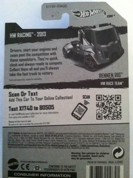 Rennen Rig - HW Racing toy car collectible - Main Image 2