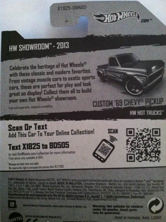 Custom ’69 Chevy Pickup - HW Showroom Hot Trucks toy car collectible - Main Image 2