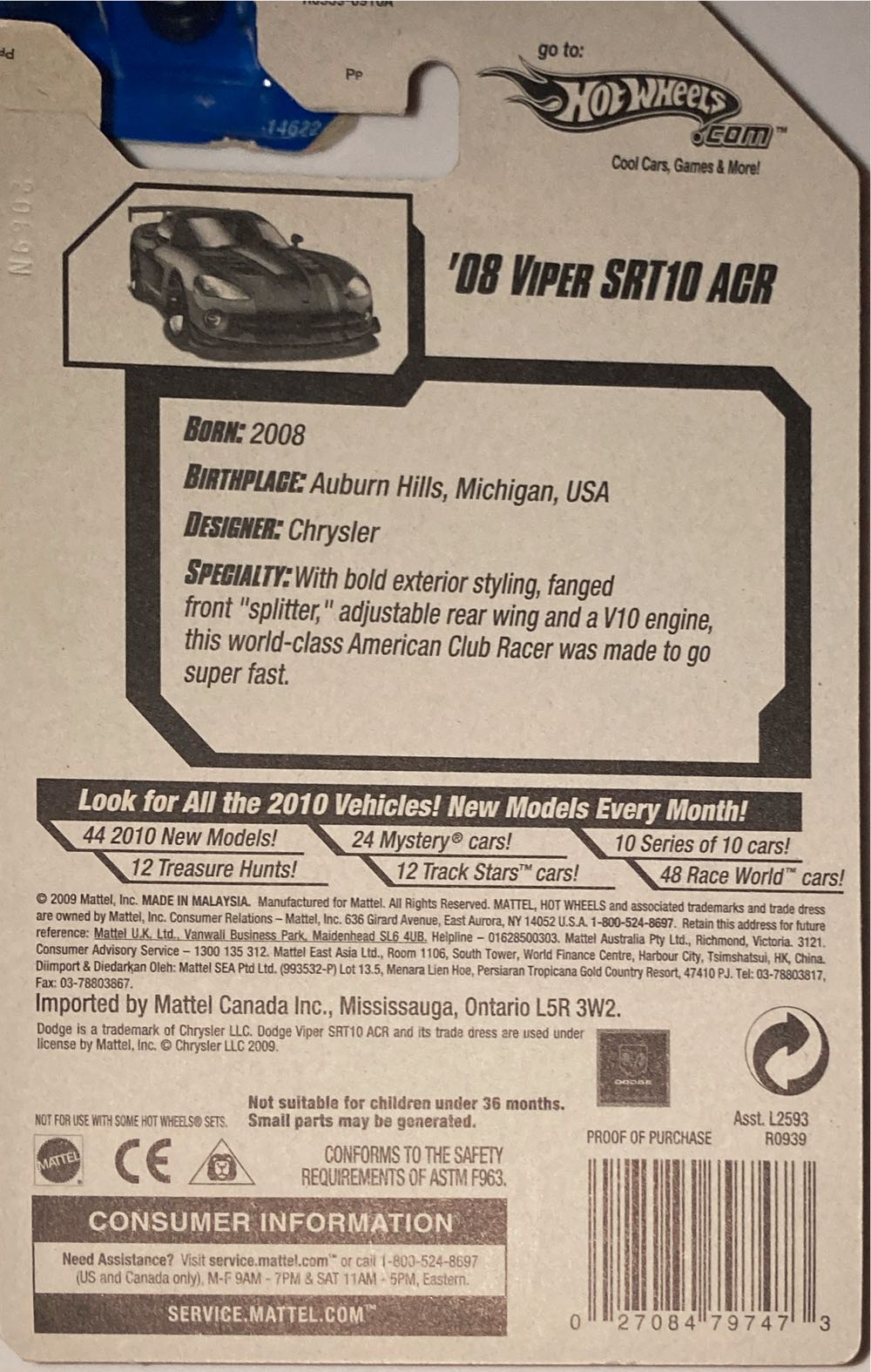 ’08 Viper SRT10 ACR - 2010 New Models toy car collectible - Main Image 2