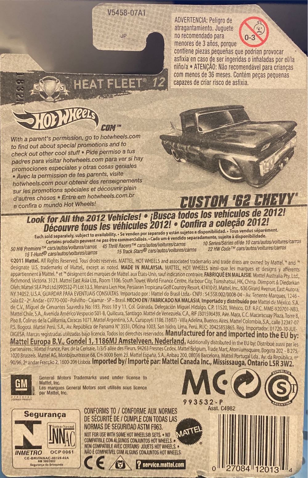 Custom ’62 Chevy - Heat Fleet ‘12 toy car collectible - Main Image 3