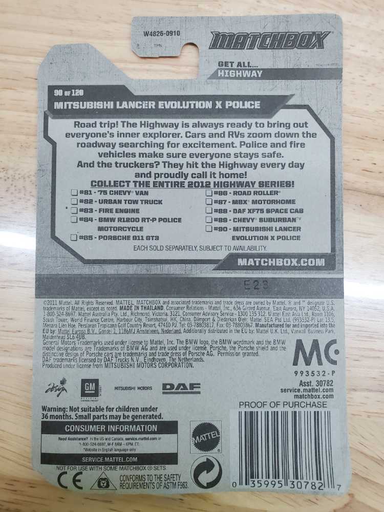 Mitsubishi Lancer Evolution X Police  toy car collectible - Main Image 3