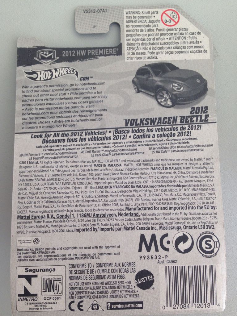 Vw Beetle - ’12 HW Premiere toy car collectible - Main Image 2