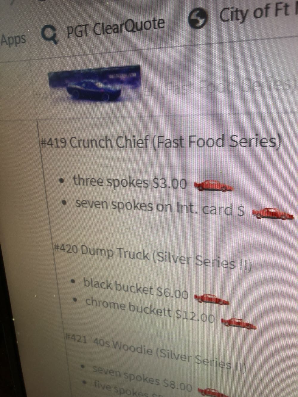 Crunch Chief - 1996 Fast Food Series toy car collectible - Main Image 3