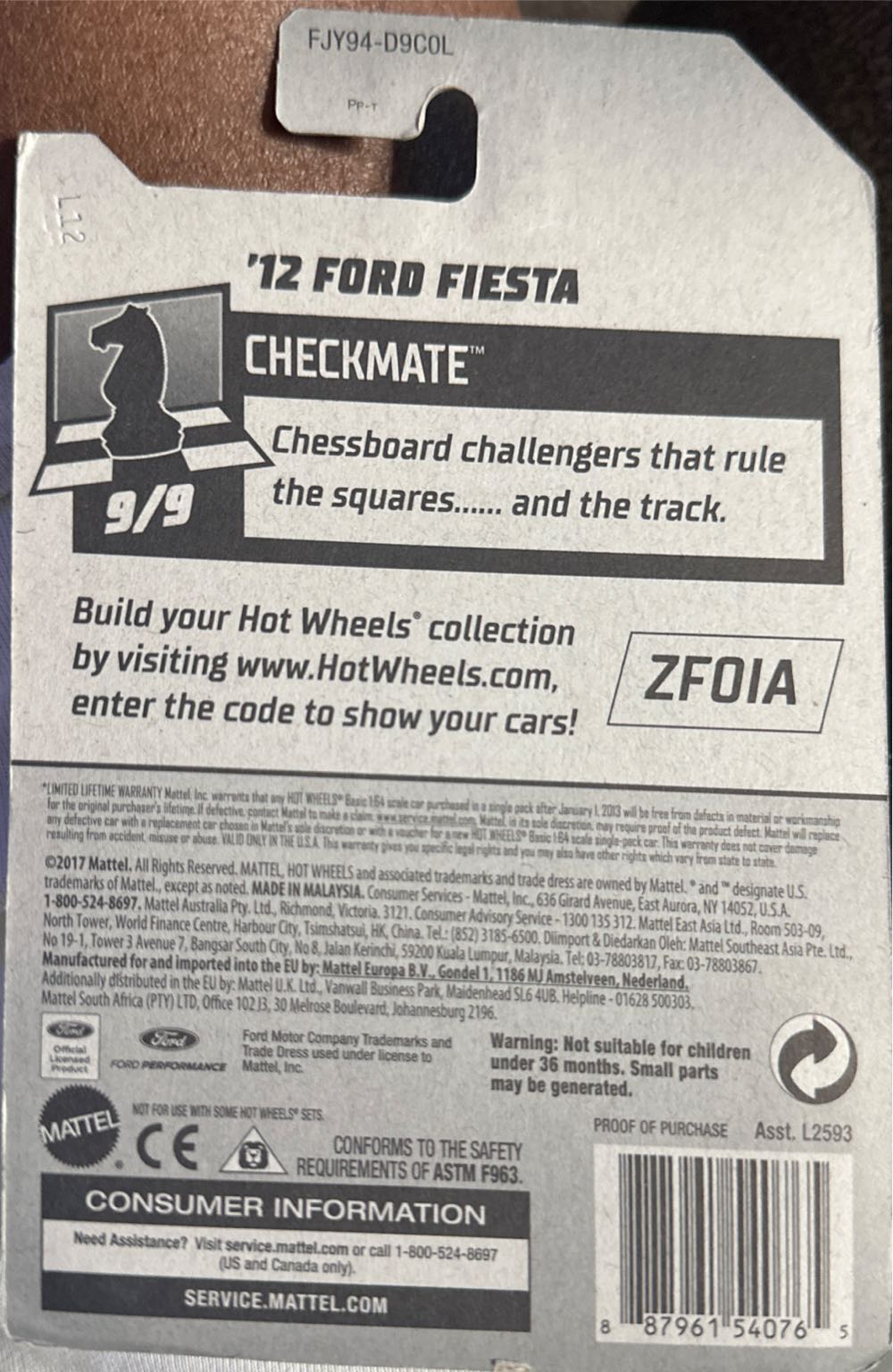 ’12 Ford Fiesta - CHECKMATE toy car collectible - Main Image 2