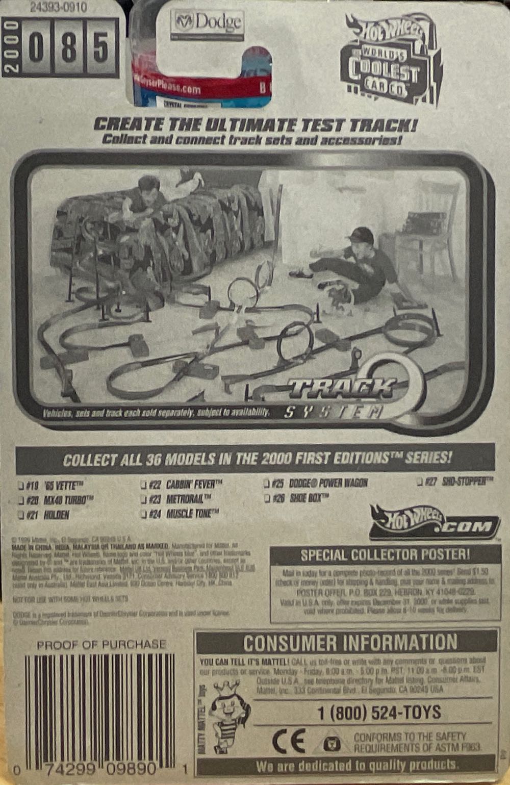 *Dodge Power Wagon, MF Silver - Hot Wheels: 2000 First Editions toy car collectible - Main Image 3