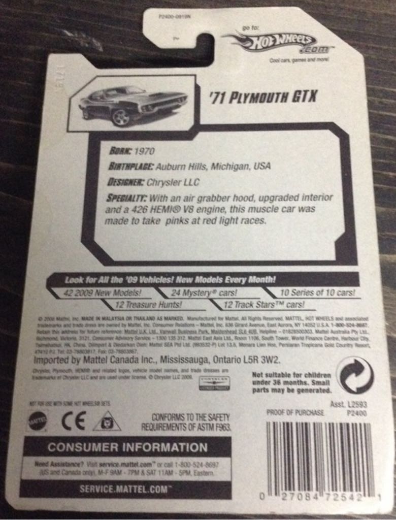 080 - 71 Plymouth GTX - Muscle Mania ’09 toy car collectible - Main Image 2