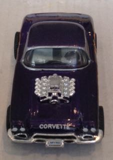 Corvette 1962 Morado con Flamas y Motor Expuesto - Machtbox toy car collectible - Main Image 2