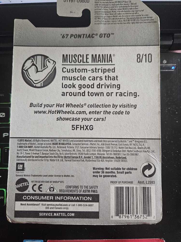 ’67 Pontiac GTO - MUSCLE  MANIA toy car collectible - Main Image 2