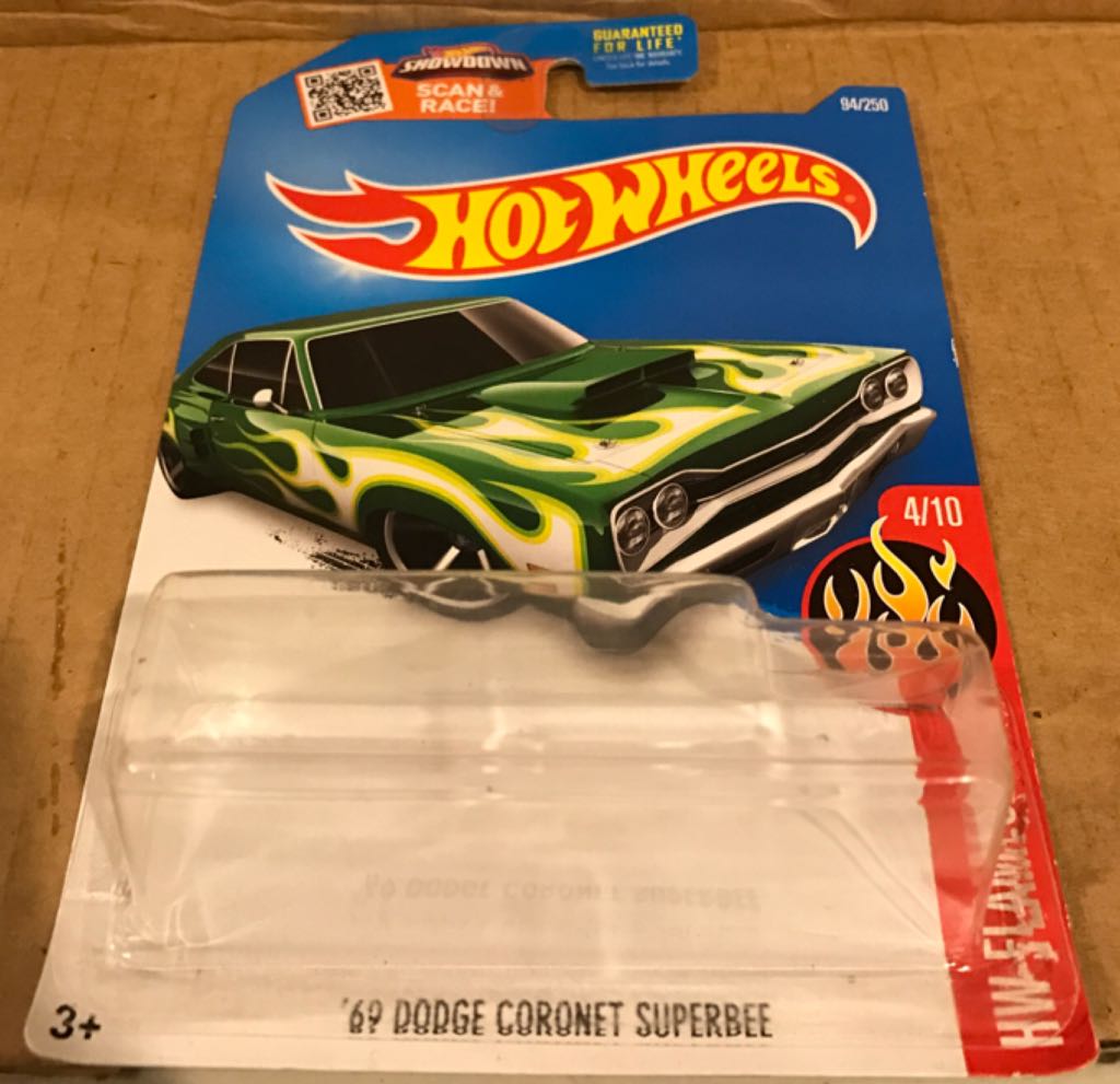 Dodge Coronet Superbee ’69 - ’16 HW Flames toy car collectible - Main Image 2