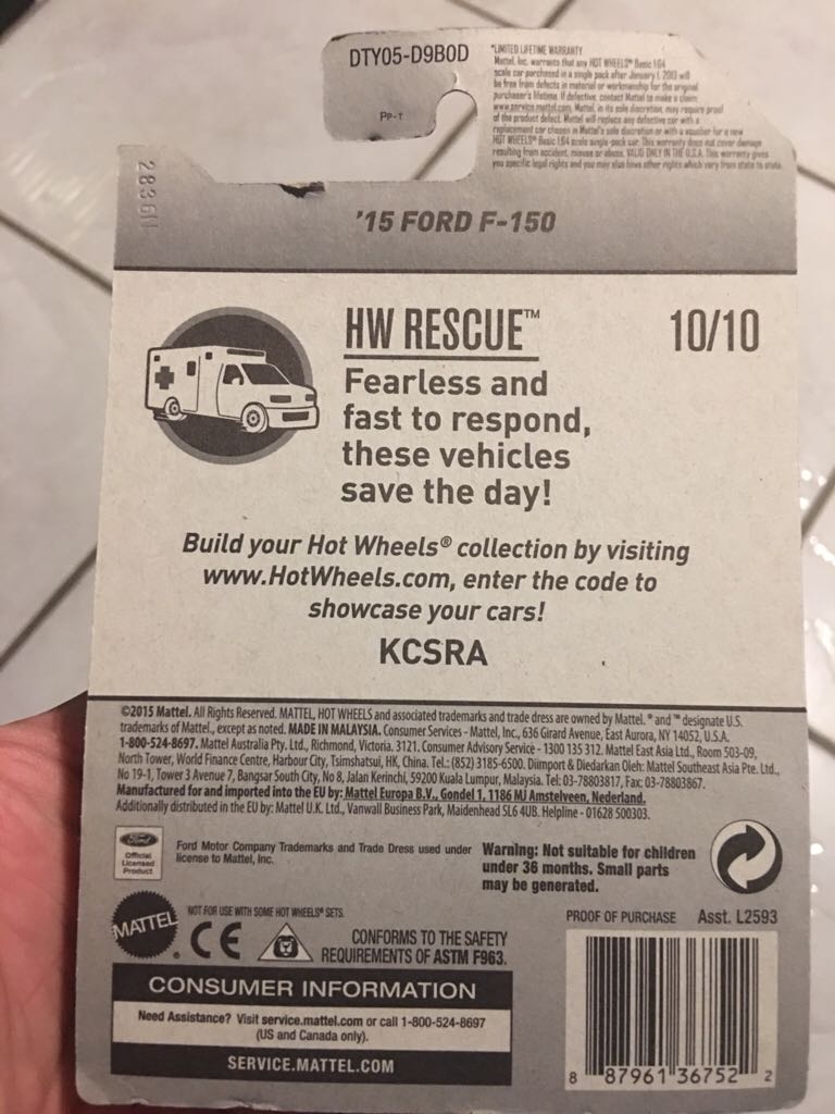 ‘15 Ford F-150 - ’17 HW Rescue toy car collectible - Main Image 2