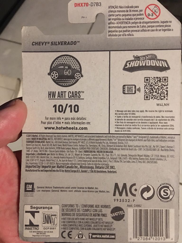 Red Chevy Silversdo - HW Art Cars toy car collectible - Main Image 2