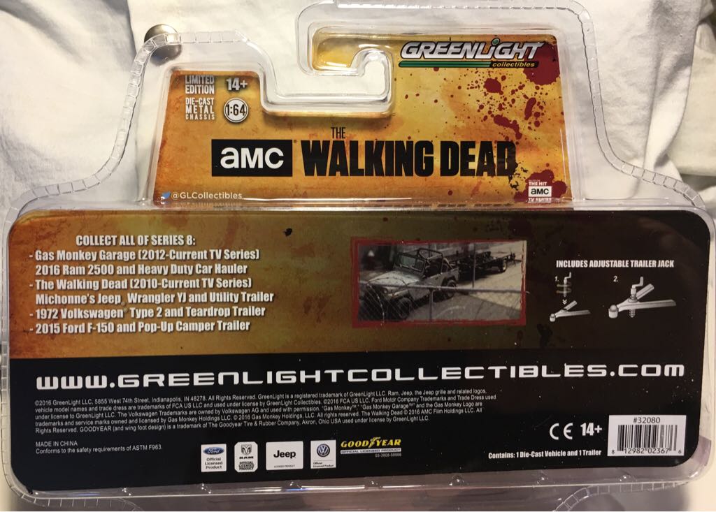 Greenlight - The Walking Dead Jeep YJ - Hitch & Tow toy car collectible - Main Image 2