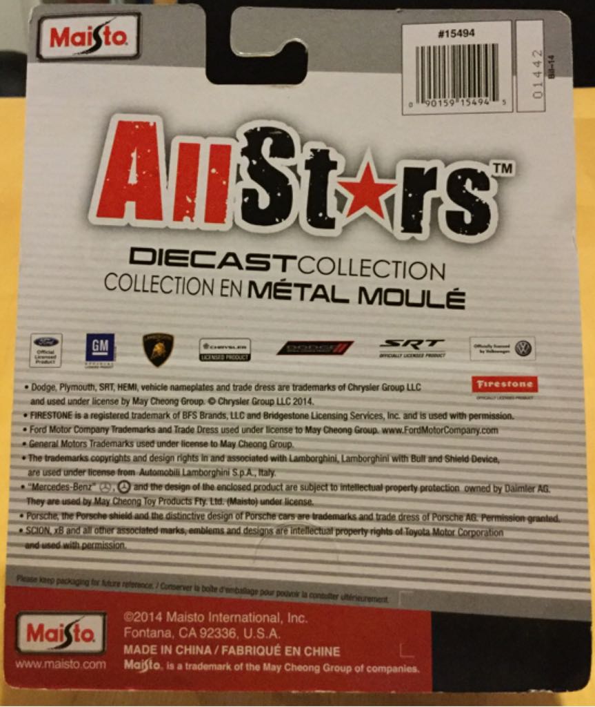 2014 Corvette 15494 - 2014 AllStars toy car collectible - Main Image 2