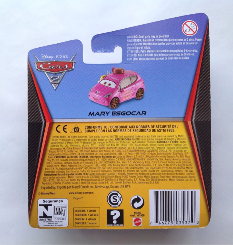 Disney Cars Mary Esgocar - Cars 2 toy car collectible - Main Image 2