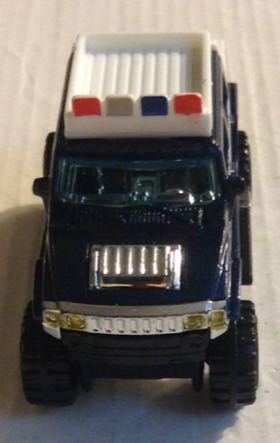 Hummer H2 Policia Azul  Llantas Grandes - Hot Wheels toy car collectible - Main Image 2