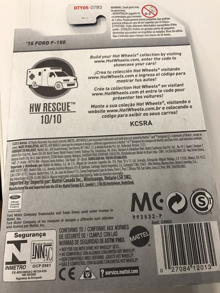 ’15 Ford F-150 - 2017: Yellow - ’17 HW Rescue toy car collectible - Main Image 2