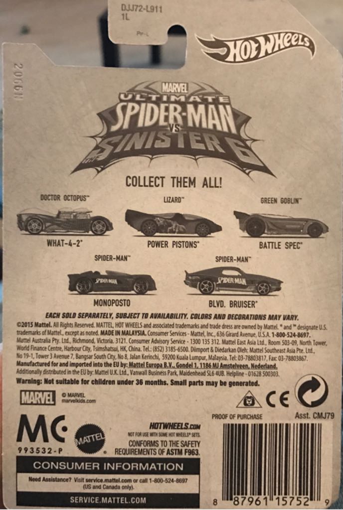 Blvd Bruiser - Marvel Ultimate Spider-man VS Sinister Six toy car collectible - Main Image 2