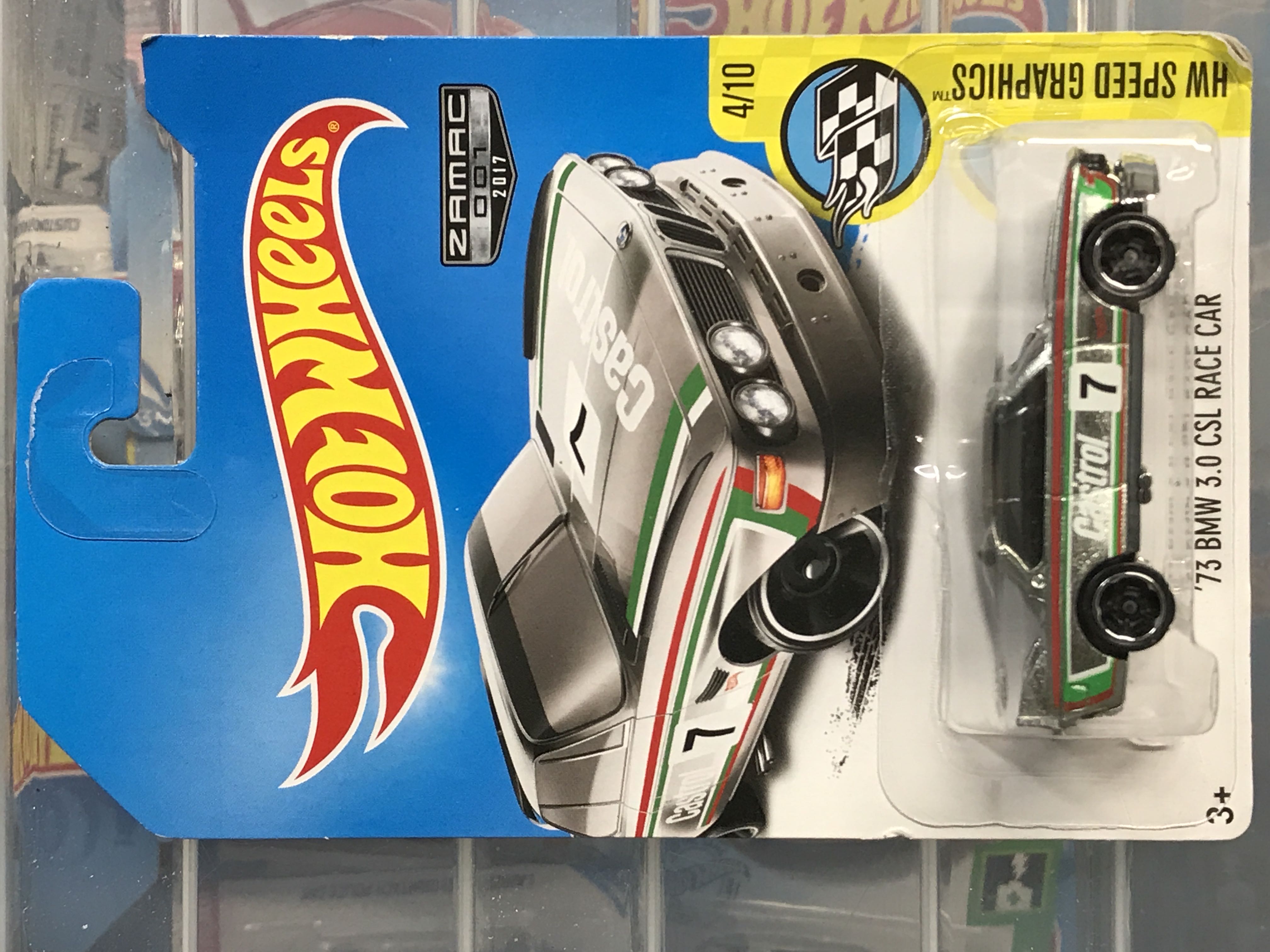 ’73 BMW 3.0 CSL Race Car - 2017 - HW Speed Graphics toy car collectible - Main Image 3