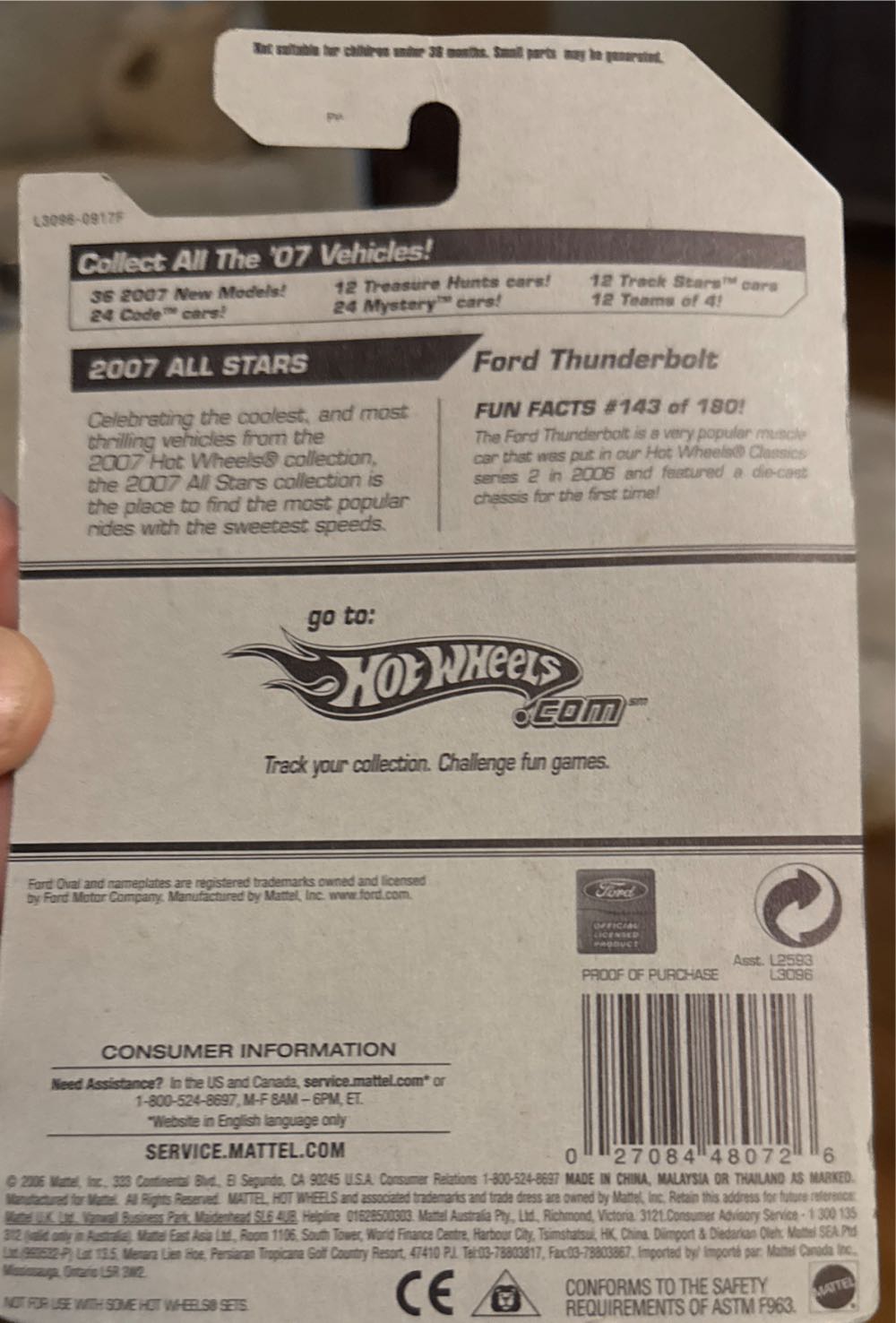 Hot Wheels Ford Thunderbolt - 2007 All-Stars toy car collectible - Main Image 2