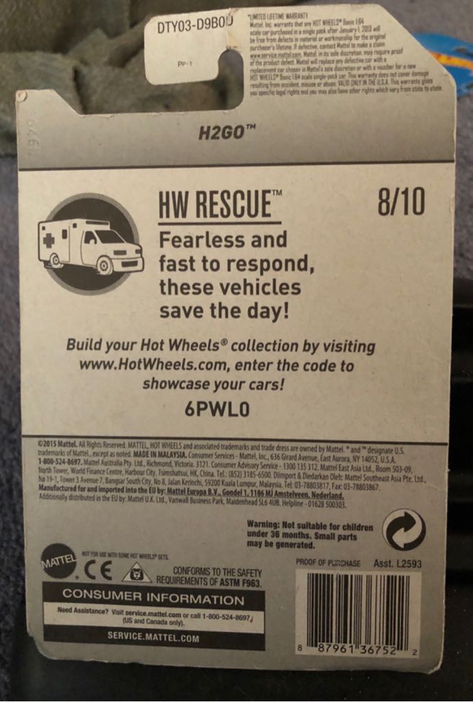 H2GO - HW Rescue toy car collectible - Main Image 2