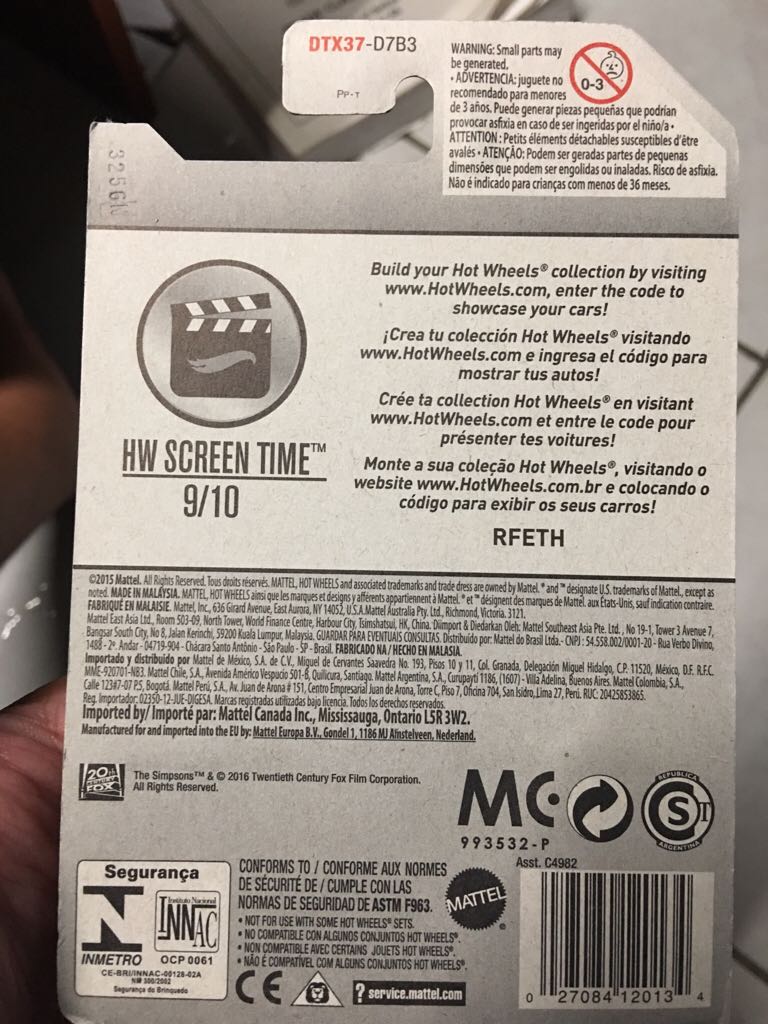 Mainline 2015 112/365 The Simpson’s Car - HW Screen Time toy car collectible - Main Image 2