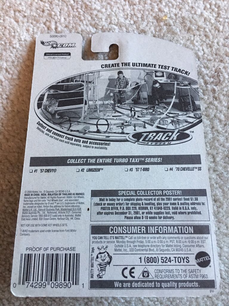 ’57 T- Bird With Port Hole - 2001 Turbo Taxi toy car collectible - Main Image 2