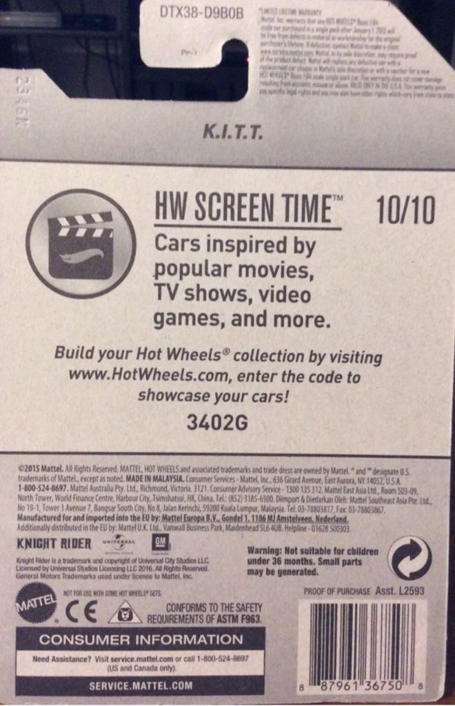 Pontiac Firebird Trans Am K.I.T.T. Knight Rider - Hot Wheels toy car collectible - Main Image 2