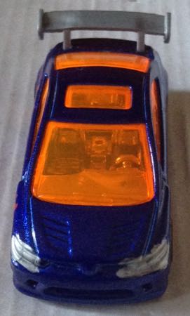 Honda Civic SI Azul Electrico Con Llamas y Vidrios Naranjas - Hot Wheels toy car collectible - Main Image 2