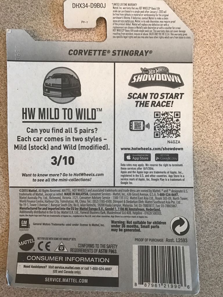 Corvette Stingray  - ’15 HW Mild To Wild toy car collectible - Main Image 2