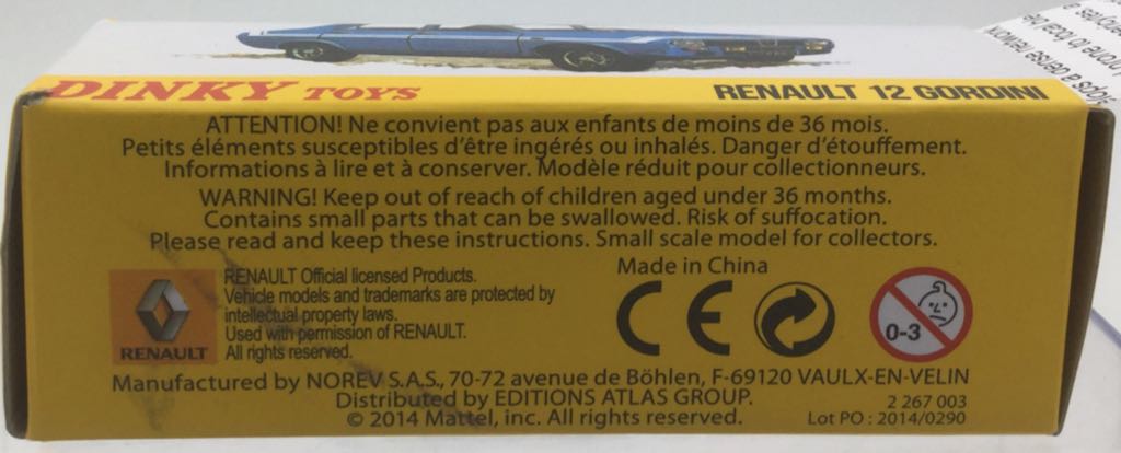 Dinky Renault 12 Gordini 1424G - Dinky Toys Atlas France toy car collectible - Main Image 2