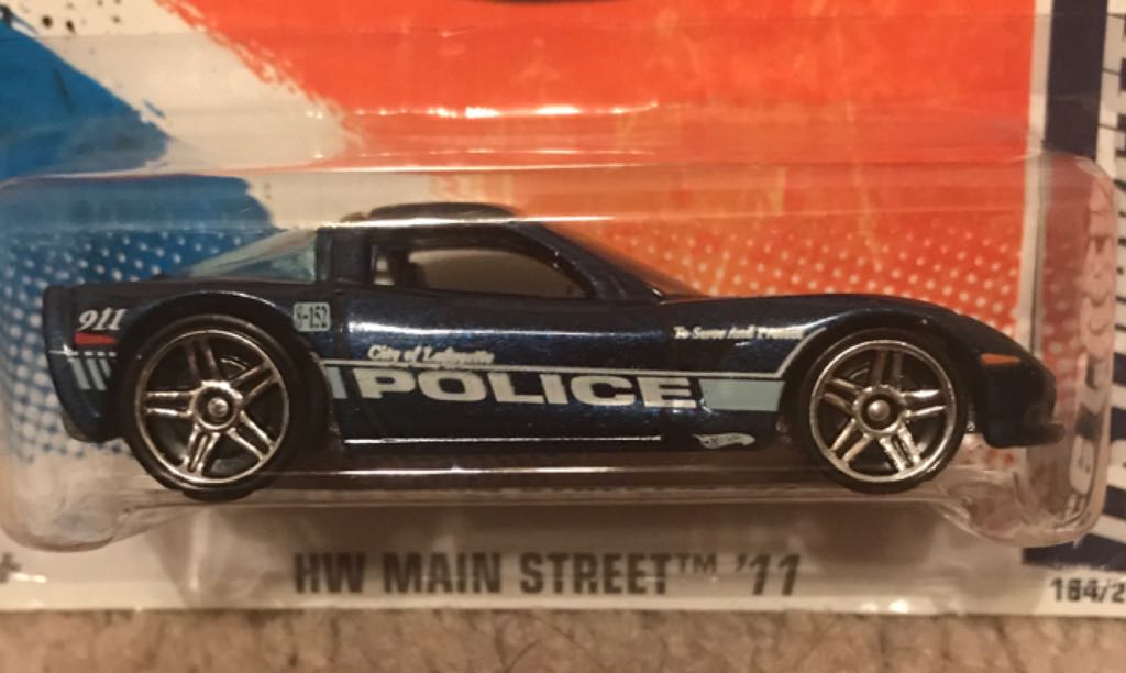 C6 Corvette City Of Lafayette Police - ’11 HW Main Street toy car collectible - Main Image 2