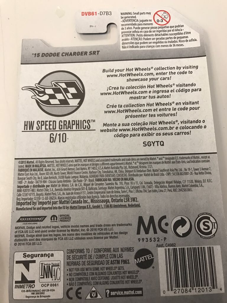 ’15 Dodge Charger SRT - ’17 HW Speed Graphics toy car collectible - Main Image 2