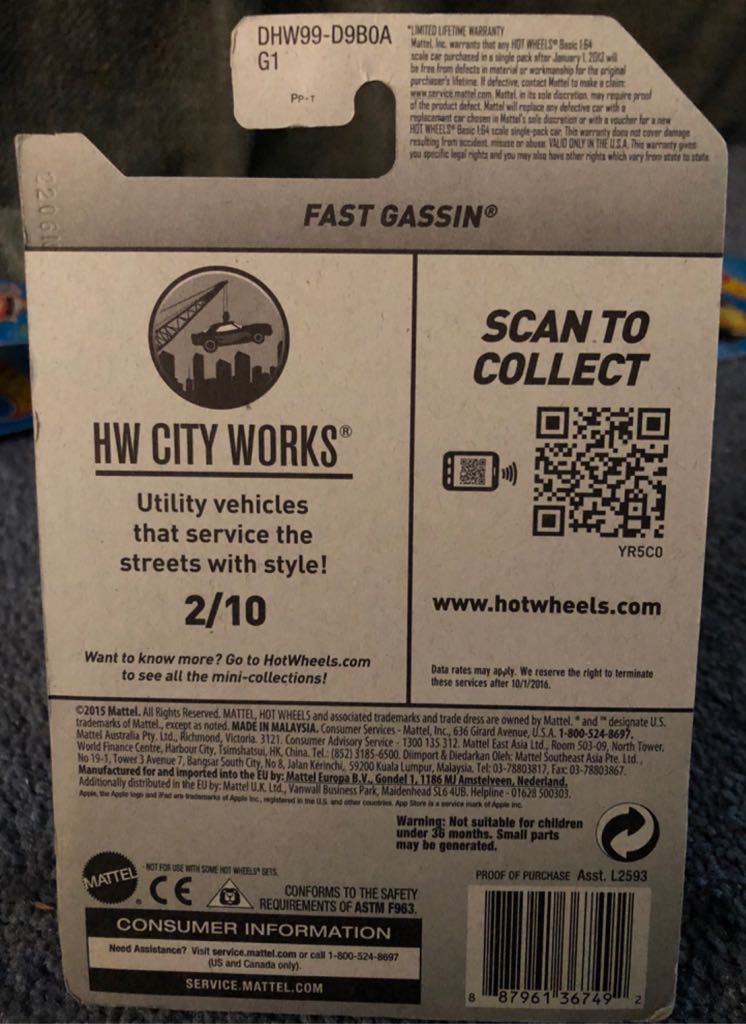 Fast Gassin - HW City Works toy car collectible - Main Image 2
