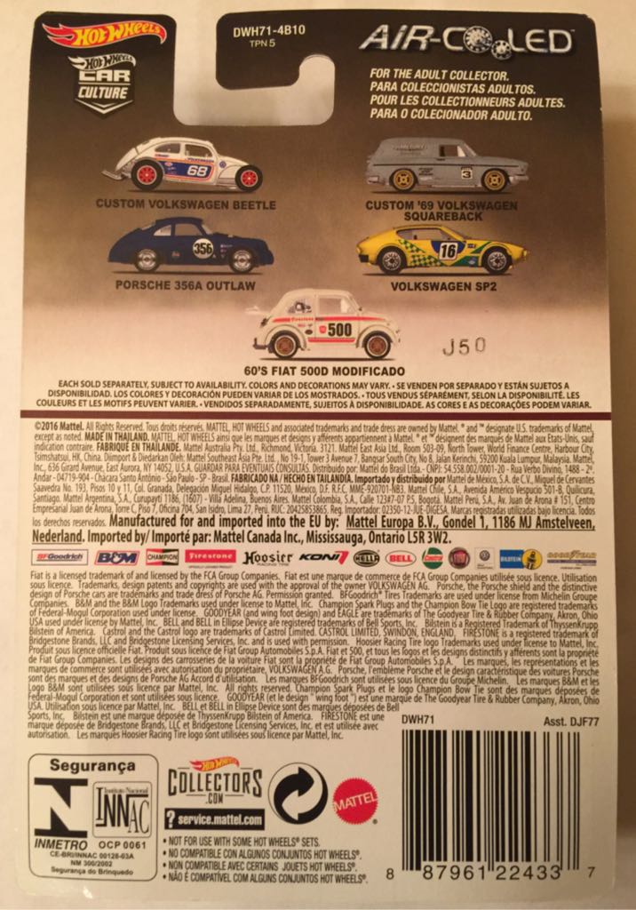 60’s Fiat 500D Modificado - ’16 HW Car Culture - Air Cooled toy car collectible - Main Image 2