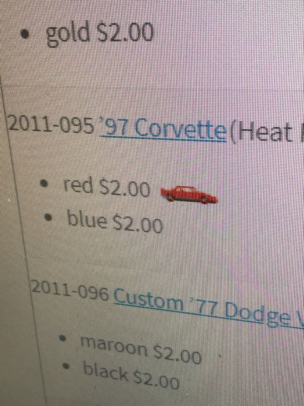 97 Corvette - Heat Fleat ’11 toy car collectible - Main Image 3