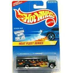 *’School Bus, Green w/flames - Hot Wheels 10-Car Gift Pack toy car collectible - Main Image 2
