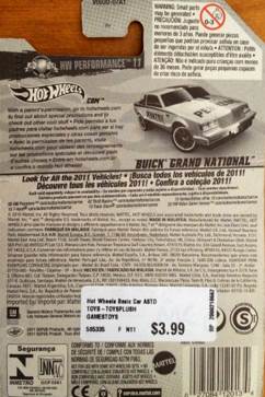 Loose Buick Grand National - HW Performance ’11 toy car collectible - Main Image 2