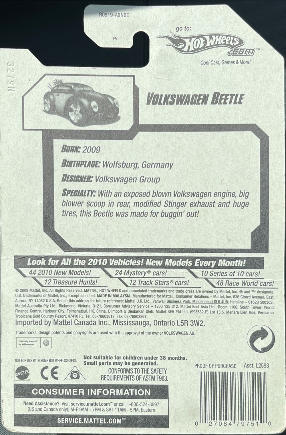 4/44 Volkswagen Beetle - 2010 - HW New Models ‘10 toy car collectible - Main Image 2