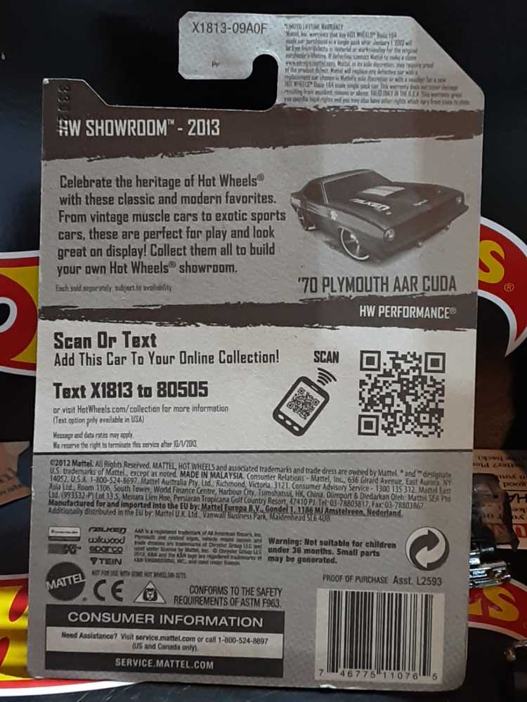 Plymouth AAR Cuda ’70 - HW Performance toy car collectible - Main Image 3