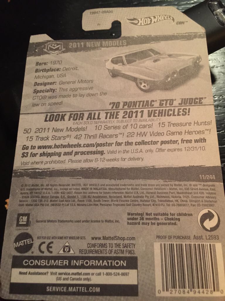 ’70 Pontiac GTO Judge - 2011 New Models toy car collectible - Main Image 2