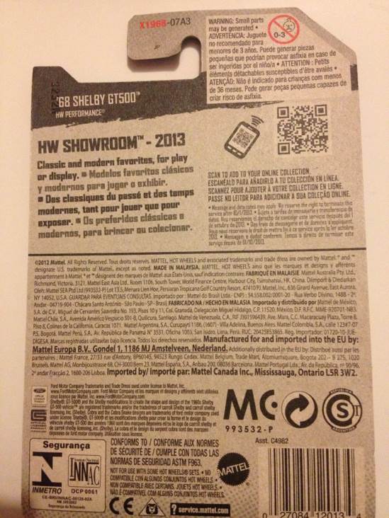 ‘68 Shelby GT500 - 2013 - HW Showroom - HW Performance toy car collectible - Main Image 2