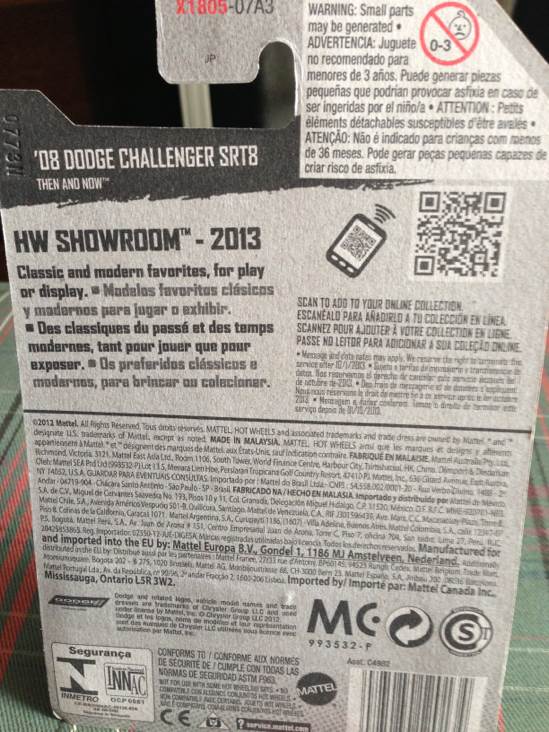 ’08 Dodge Challenger SRT8 - 2013 HW Showroom - Then & Now toy car collectible - Main Image 2